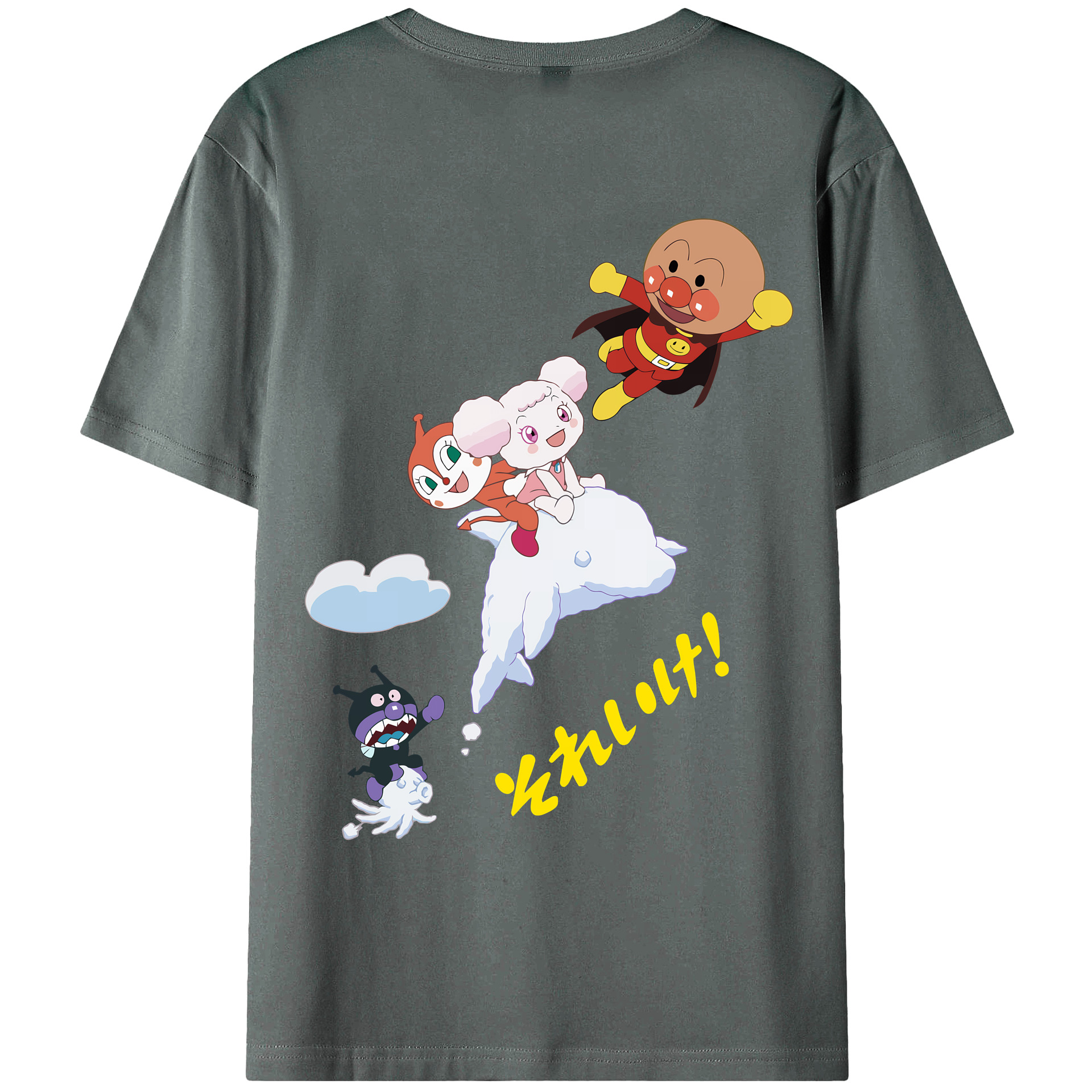 （画像用） アンパンマン Anpanman 綿100％ メンズ半袖Tシャツ（バックプリント） 通気性